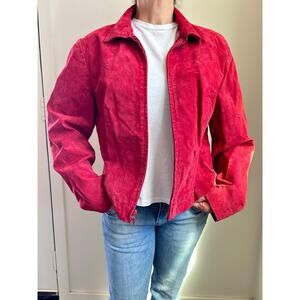 Vintage Coldwater Creek Red Suede Jacket